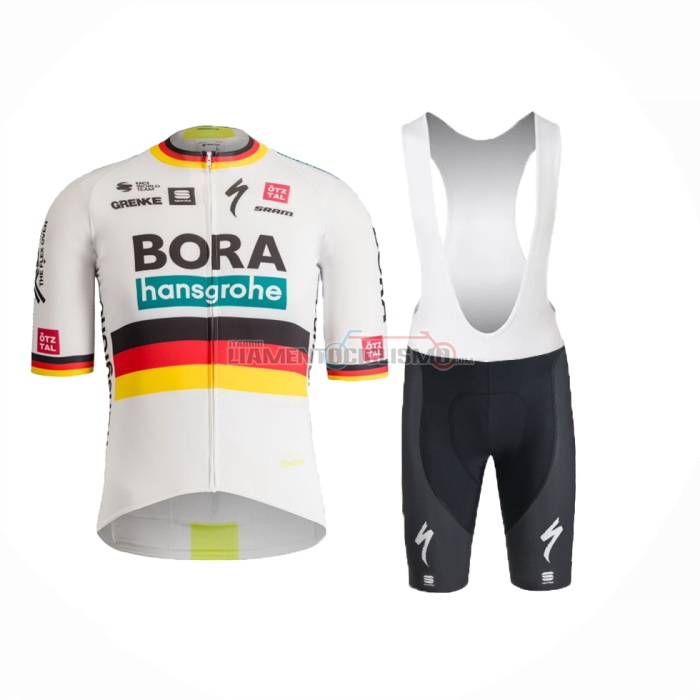 2024 Abbigliamento Ciclismo Bora-Hansgrone Nero Rosso Giallo Manica Corta e Salopette